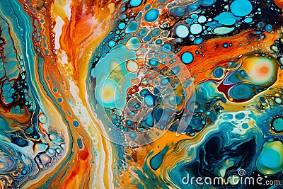 Oil and water creating beautiful abstract background Stock Photo