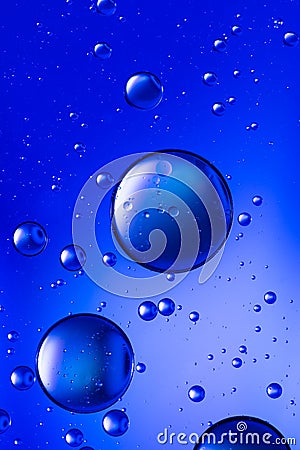 Oil and water, vivid blue Stock Photo