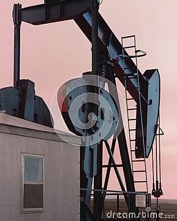 Oil Gas Industry Oilfield Drilling Rig Oil Pump Jack Offshore Technology Background Stock Photo