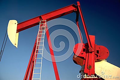 Oil Gas Industry Oilfield Drilling Rig Oil Pump Jack Offshore Technology Background Stock Photo