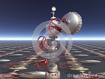 Oil Gas Industry Oilfield Drilling Rig Oil Pump Offshore Technology Industry Background Stock Photo