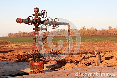 Oil Wellhead Stock Photo