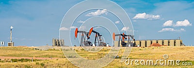 Oil Wells Stock Photo