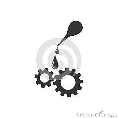 Oiler greasing. Gear Lubrication. Engine oil vector Icon. Vector Illustration