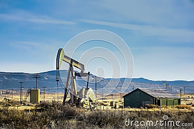 Oilfield With Pump Stock Photo