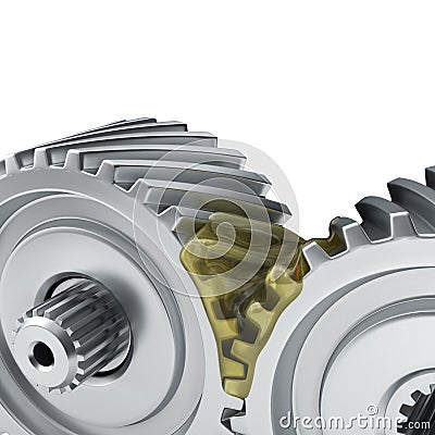 Oiling Gears Stock Photo