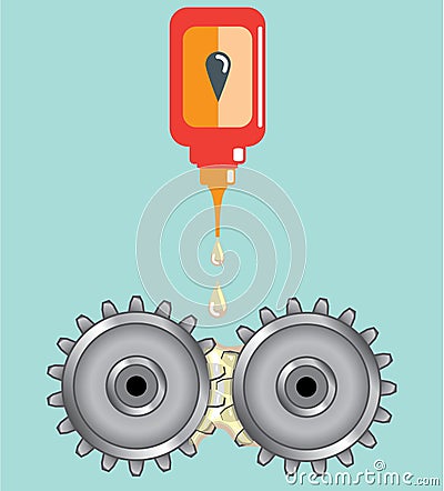 Oiling Gears Vector Vector Illustration