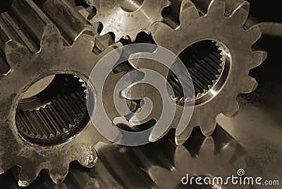Oily gears Stock Photo