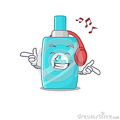 Ointment cream Cartoon design concept listening music Vector Illustration