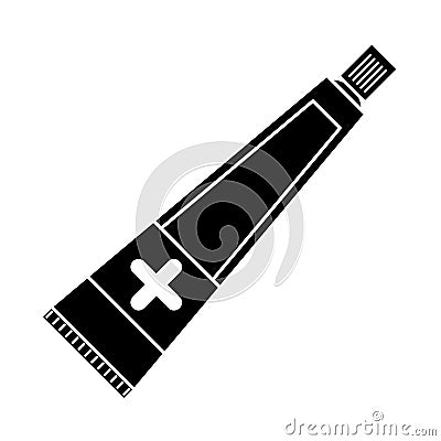 Ointment cream tube medicine pictogram Vector Illustration