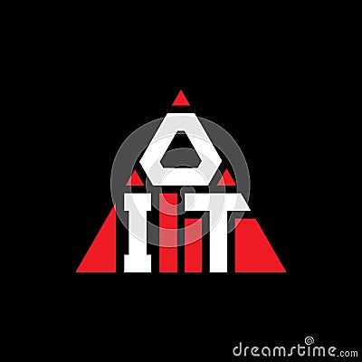 OIT triangle letter logo design with triangle shape. OIT triangle logo design monogram. OIT triangle vector logo template with red Vector Illustration