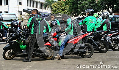 Ojek or Taxi Motorcycle Editorial Stock Photo