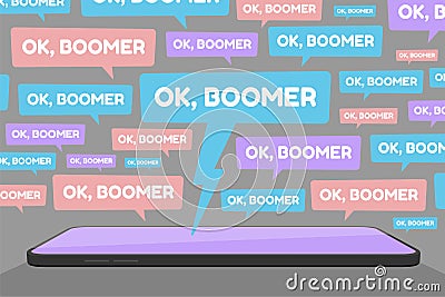 OK Boomer Social Media Spam Flat Vector Illustration Vector Illustration