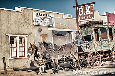 OK Corral Stagecoach Tombstone Editorial Stock Photo