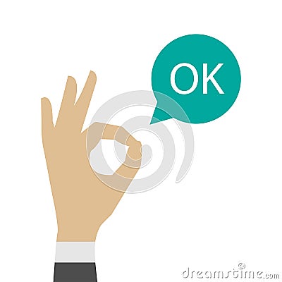Ok hand icon. OK sign vector illustration Vector Illustration