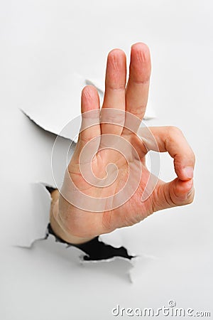 Ok hand sign Stock Photo