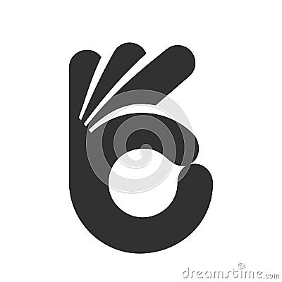 Human hand gesture Ok icon Vector Illustration