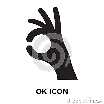 Ok icon vector isolated on white background, logo concept of Ok Vector Illustration