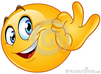 Ok sign emoticon Vector Illustration