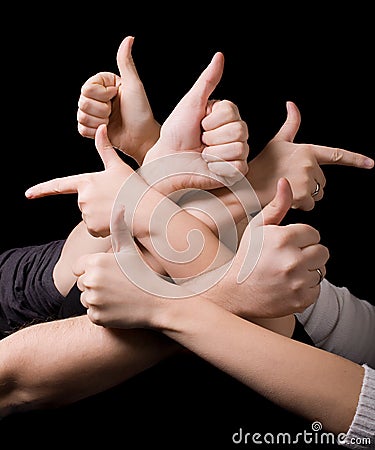 OK signs - Cheering concept Stock Photo