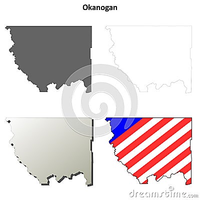 Okanogan County Washington Outline Map Set Vector Okanogan County Washington Outline Map Set Okanogan County Washington Blank Outline Map Set 114792140 