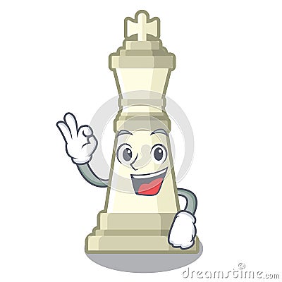 Okay chess king on a the mascot Vector Illustration