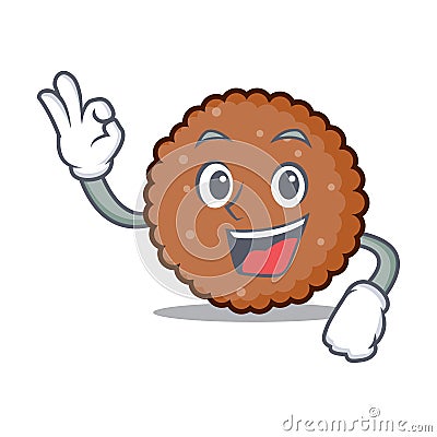 Okay chocolate biscuit character cartoon Vector Illustration