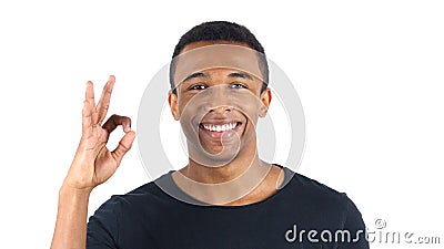 Okay Sign by Black Man Stock Photo