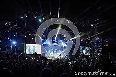 Okean Elzy performing live at Lviv Arena Editorial Stock Photo