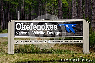 Okefenokee Swamp National Wildlife Refuge Sign