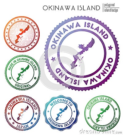 Okinawa Island badge. Vector Illustration