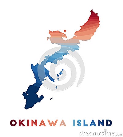 Okinawa Island map. Vector Illustration