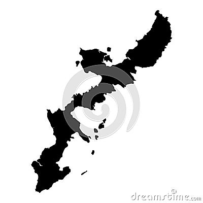 Okinawa Island map. Vector Illustration