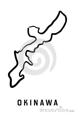 Okinawa island simple outline vector map Vector Illustration