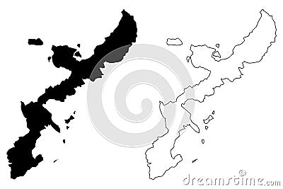 Okinawa island map vector Vector Illustration
