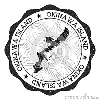 Okinawa Island outdoor stamp. Vector Illustration