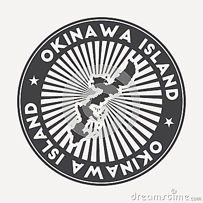 Okinawa Island round logo. Vector Illustration