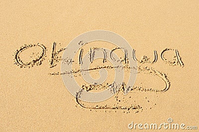 Okinawa in the Sand Stock Photo