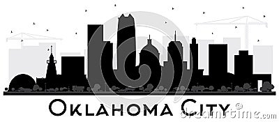 Oklahoma City Skyline Silhouette with Black Buildings Isolated o Stock Photo