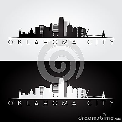 Oklahoma City USA skyline and landmarks silhouette. Vector Illustration