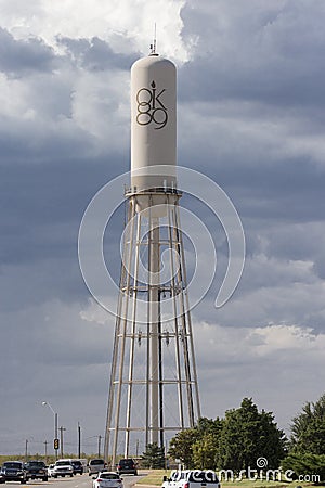 Oklahoma City water Tower by Lake Hefner Stock Photo