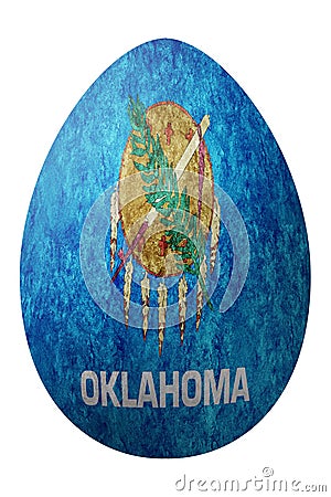Oklahoma state flag Easter Egg, Oklahoma Happy Easter Stock Photo