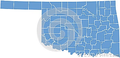 Oklahoma State map by counties Stock Photo