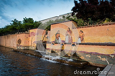 Fountain from Oklahoma city Editorial Stock Photo