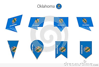 Oklahoma US State flag collection, eight versions of Oklahoma vector flags Vector Illustration