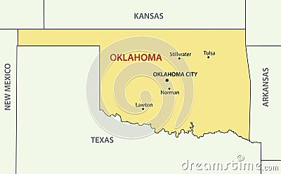 Oklahoma - vector - state of USA Vector Illustration