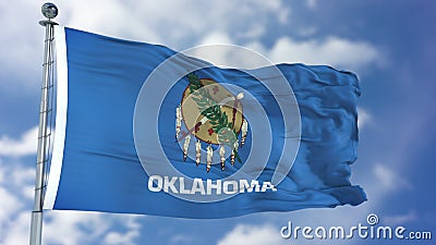 Oklahoma Waving Flag Stock Photo