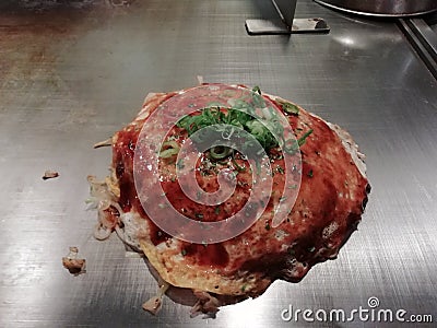 Okonomiyaki from Japan street food Stock Photo