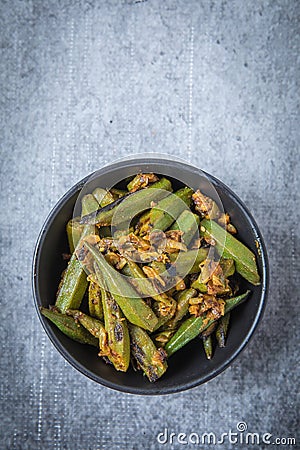 Okra Curry Recipe Stock Photo