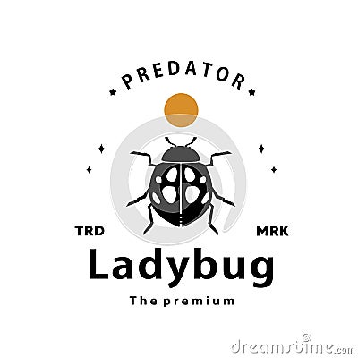 vintage retro hipster ladybug logo Vector Illustration